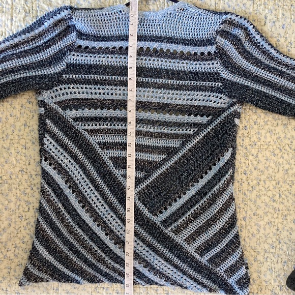 Style &Co. Women’s Blue Striped Cardigan Sweater - Picture 6 of 6